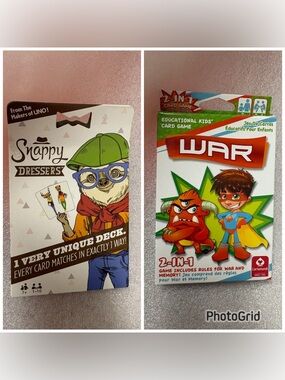 Snappy Dressers Card Game + Kids War Card Game Lot Complete